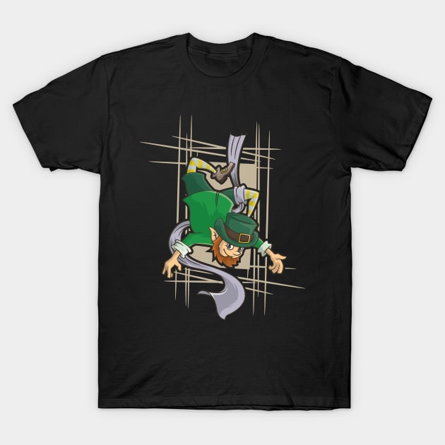 Saint Patricks Day Shirt Contortionist Aerial Silk Gnome T-Shirt by TellingTales